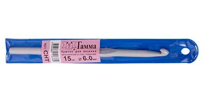 крючки д/вязания GAMMA металл 15см d 6.0мм с покрытием/Рукод-е