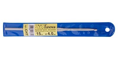 крючки д/вязания GAMMA металл 4.0 цв.желтый 15см d 4.0мм /Рукод-е