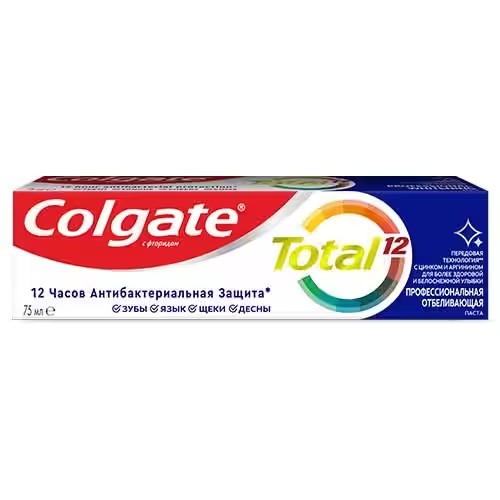 з/п Колгейт Тотал 12 75мл Профессиональное отбеливание /Colg/48x12