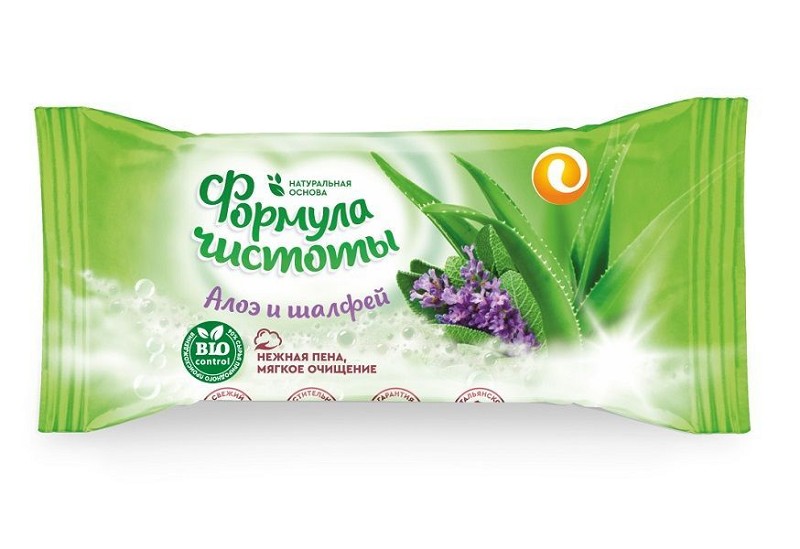мыло туал. 150г флоу-пак Алоэ и шалфей/Екат/70