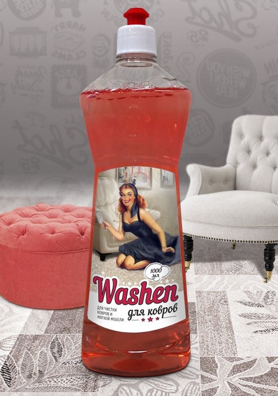 ч/с д/ковров и мягкой мебели Washen 1л/ХБК/12