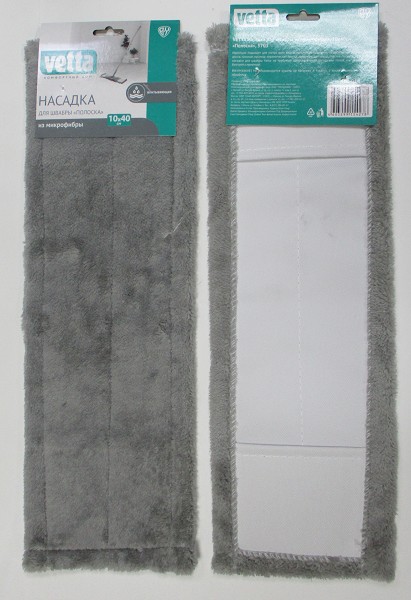 насадка д/швабры 40*10см VETTA из микрофибры "Полоска" 3701/Г-Ц/144x12
