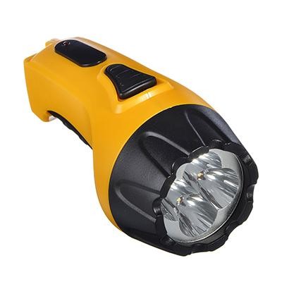 фонарь ручной пластик Аккумуляторный ЕРМАК 4ярк.LED d5,3см*13см пит.220В /Г-Ц/24