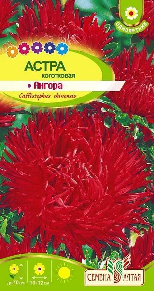 семена цветы Астра Ангора коготковая ЦП 0.2гр однолет.h-65-70см.d-10-12см/СемАлт/10