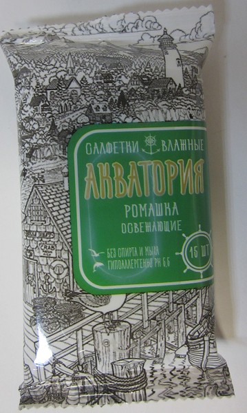 салфетки Акватория влажн.15шт Ромашка/ДС Групп/120