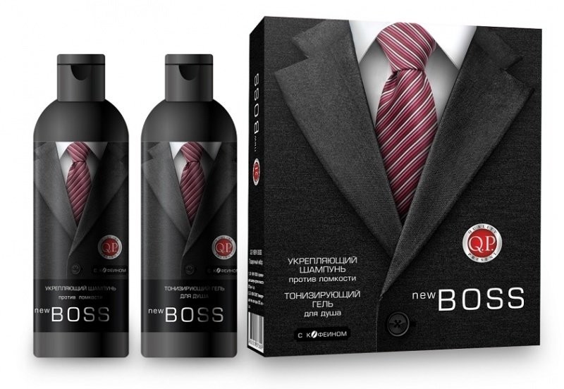 п.набор муж. №1114 Q.P. NEW BOSS (укрепляющий ш-нь 250мл + тонизирующий гель д/душа 250мл)/Тим/10