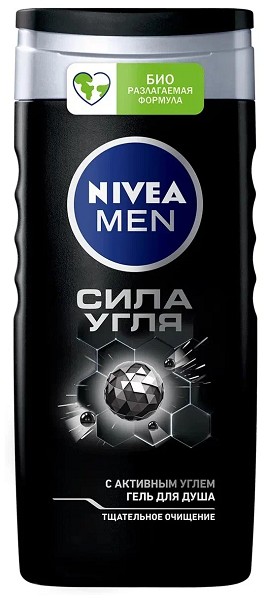 гель д/душа НИВЕЯ 250мл муж. Сила Угля/NIV/12