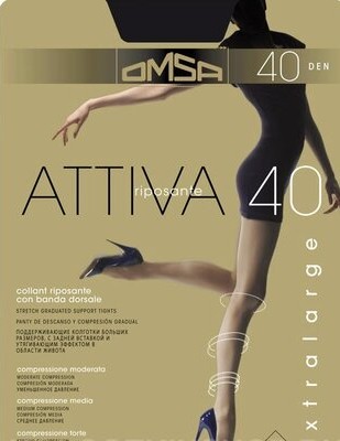 колготки жен. Omsa Attiva 40D 5 nero (черный)/Omsa/10