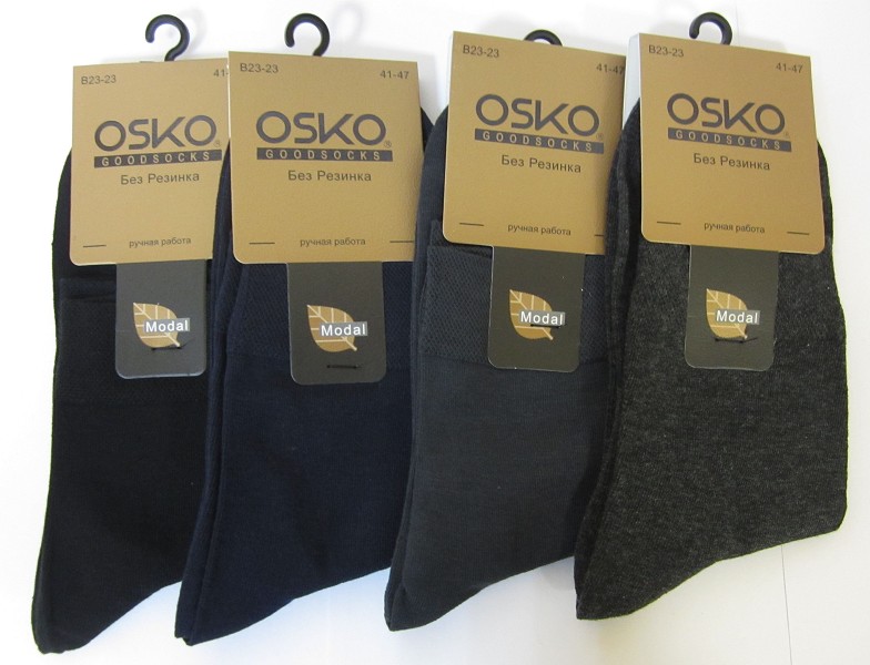носки муж. OSKO Однотон.р.41-47 черные (60%модал 20%хлопок 15%па 5%спандекс) лето/Текс/10