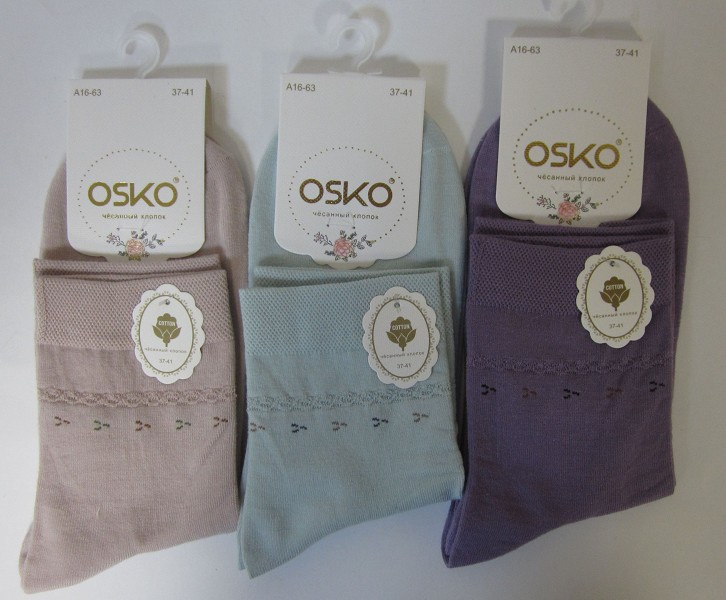 носки жен. OSKO Узор р37-41микс (80%хлопок 15%спандекс 5%па) лето/Текс/10