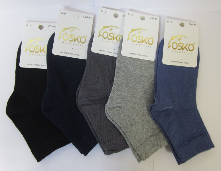 носки подр. д/мал. OSKO 33-47 Однотонные р.30-35 (11-12л)микс(80%хлопок,15%па,5%сп)лето/Текс/12