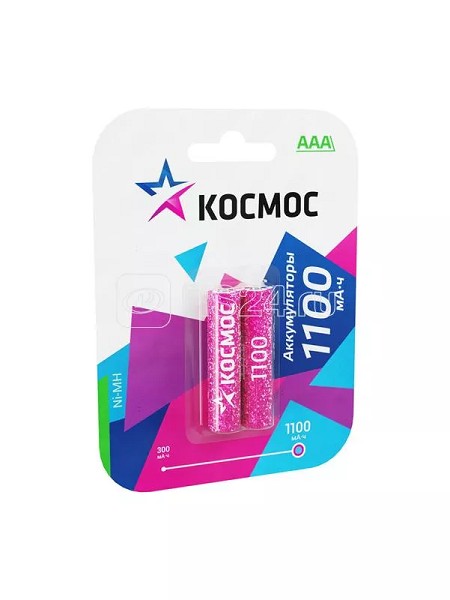 батарейка аккумулятор.ААА03 Космос (1100 mAh) цена за 1шт в уп 2шт (мизинчик)/китай/2