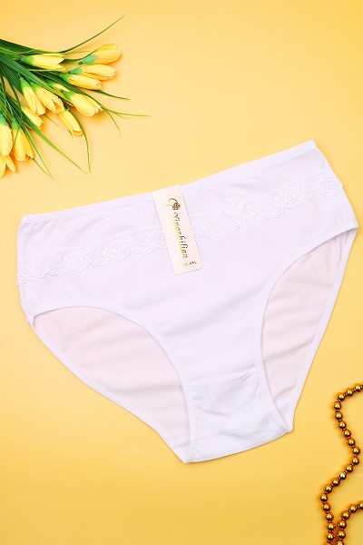 трусы жен. Yingzhilian 5308-1 Однотон. р.6XL(50-52) с кружевом микс(95% хлопок, 5% спандекс)/Текс/12