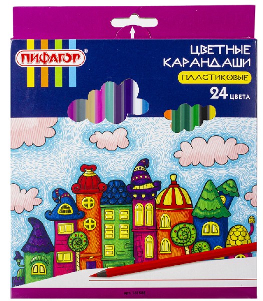 карандаши цв. 24цв Сказочный город заточ/Пифагор/6