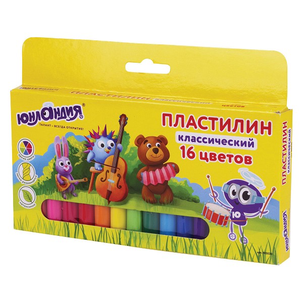 пластилин 16цв. Юнландик-Музыкант 320г./СМН/12