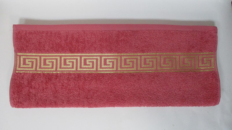 полотенце махр.50*80 пл.430гр/кв.м Афина роза/Узбек