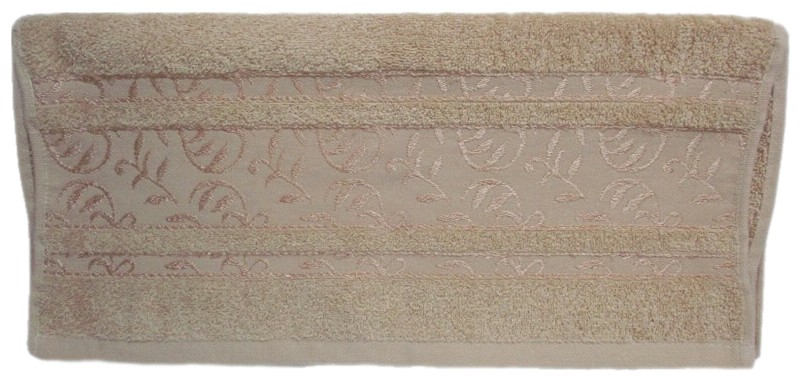полотенце махр.70*140 пл.430гр/кв.м Флора бежевый/ТЦ