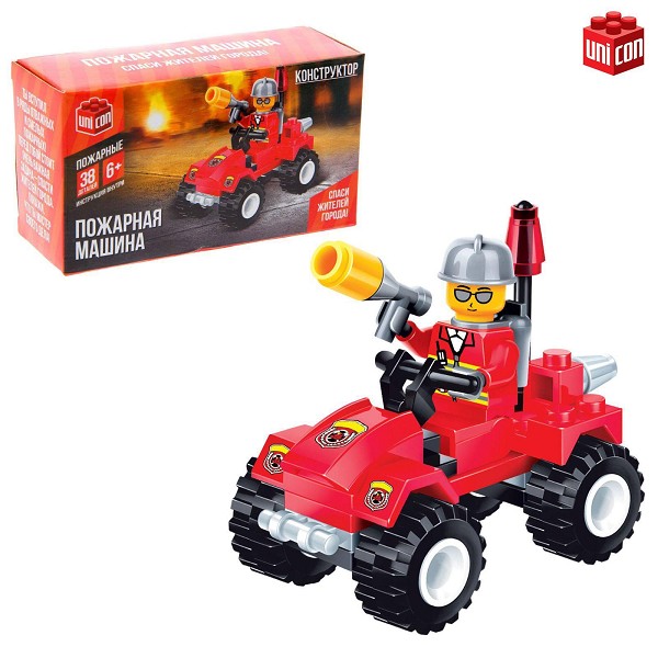конструктор д/мальчиков Пожарная машина 38дет.№SL-1353  12,5 х 4,5 х 7 см/С-Л