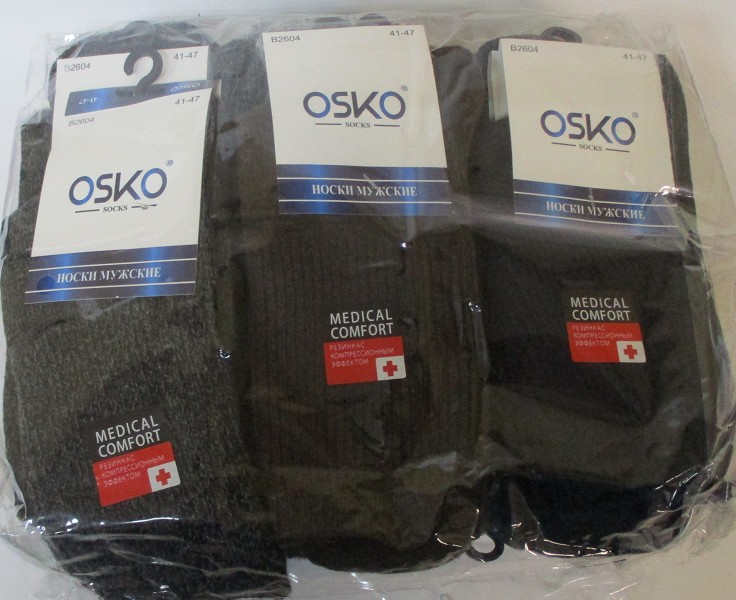 носки муж. OSKO Однотон р.41-47/27-31 б/резинки меланж (60%кашемир 25%шерсть 10%па 5%лайкра) теплые/Текс/12