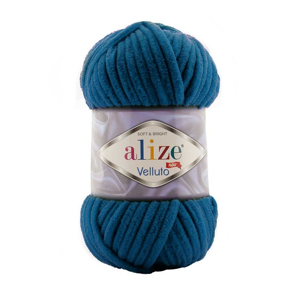 пряжа VELLUTO ALIZE  100%микрополиэстр 100м петроль(темно-бирюзовый)/Рукод-е/5