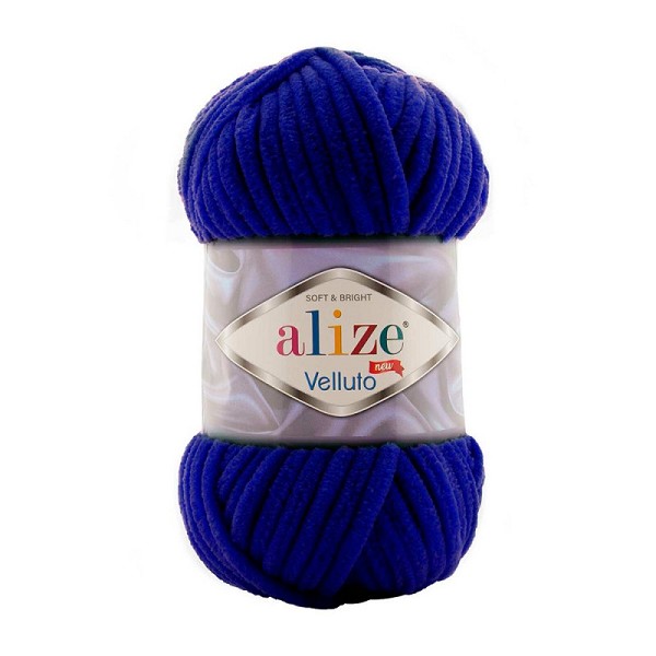 пряжа VELLUTO ALIZE  100%микрополиэстр 100м темно-синий/Рукод-е/5