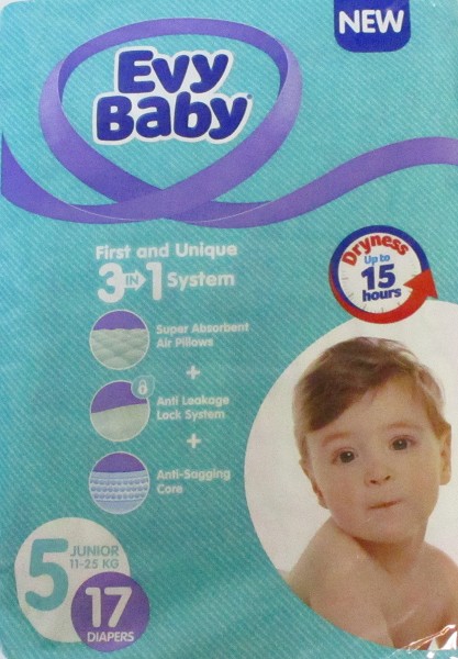 подгуз EVY BABY ЮНИОР (5) 17шт (11-25кг)/EVYAP подгуз/8