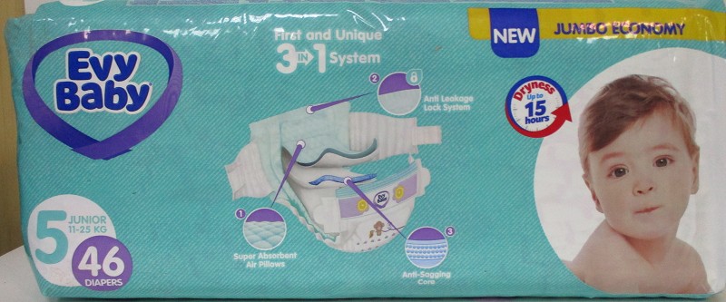 подгуз EVY BABY ЮНИОР (5) 46шт (11-25кг)/EVYAP подгуз/4