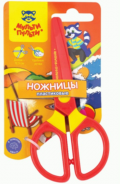 ножницы канц дет 12,5см Приключения енота пластик. 258782/Рел/12