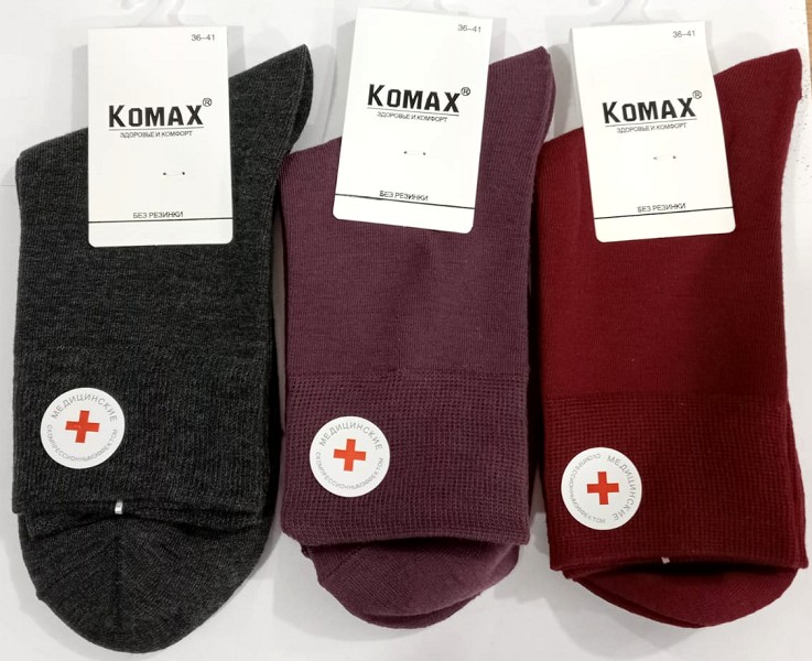 носки жен. Komax Однотон р.36-41 микс мед. (88% хлопок10% п/э2%лайкра) лето/Текс/10