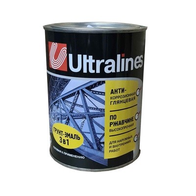 грунт-эмаль на ржавчину 3в1 коричневая 0,8кг Ultra Lines/Радуга/14