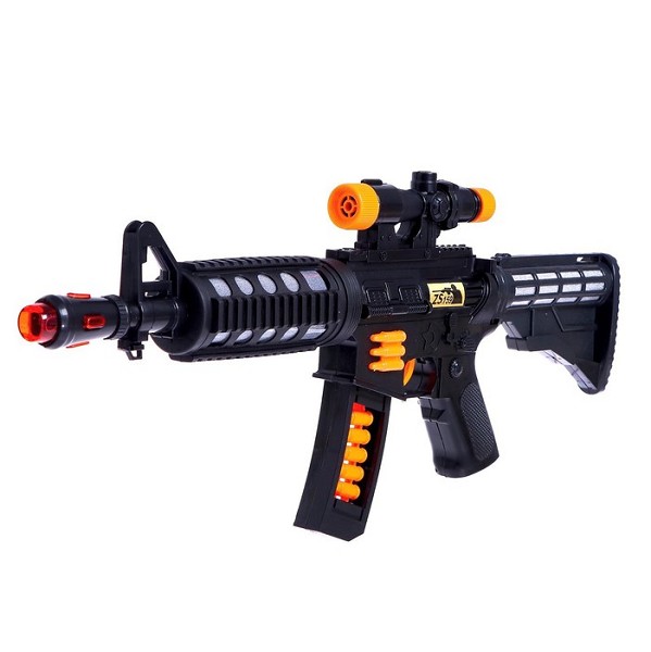 игрушка автомат М4 свет/звук, от батар. 47*4,5*21 см/С-Л