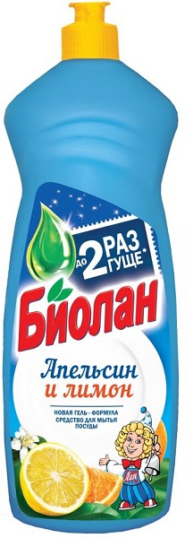 ср-во-д/посуды Биолан  900мл Апельсин и лимон/Казан/12