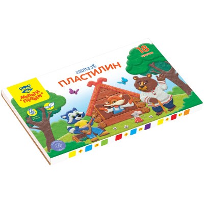пластилин 18цв. Енот в сказке 216гр со стеком Мульти-Пульти  328898/Рел/12