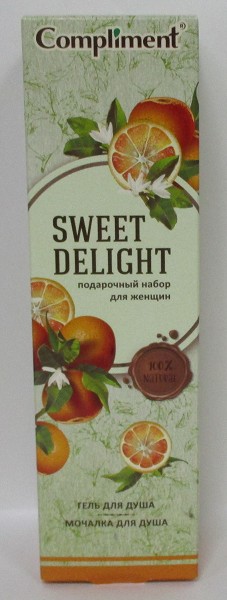 п.набор жен. №1360 Compliment Sweet Delight (гель д/душа 250мл + мочалка)/Тим/12