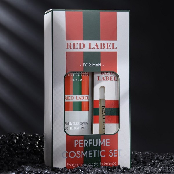 п.набор муж. Red Label, Vouge Collection (парфюм/вода-ручка+гель д/душа 250мл)/АромаГр/10