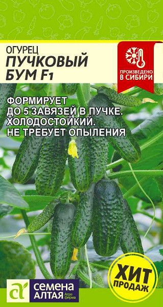 семена Огурец Пучковый бум раннесп. для откр. и защ грунта F1 ЦП 5шт /СемАлт/10
