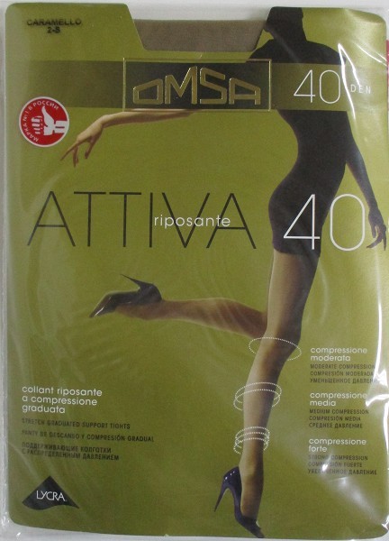 колготки жен. Omsa Attiva 40D 2 caramello (св.беж.)/Omsa/10