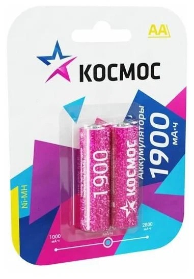 батарейка аккумулятор.АА06 Космос (1900 mAh) цена за 1шт в уп 2шт (пальчик)/китай/2
