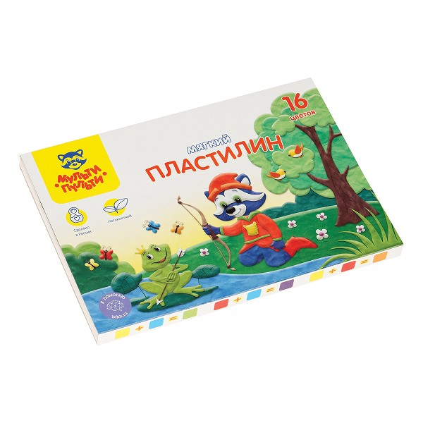 пластилин 16цв. Енот в сказке 192гр со стеком Мульти-Пульти 328897/Рел/12