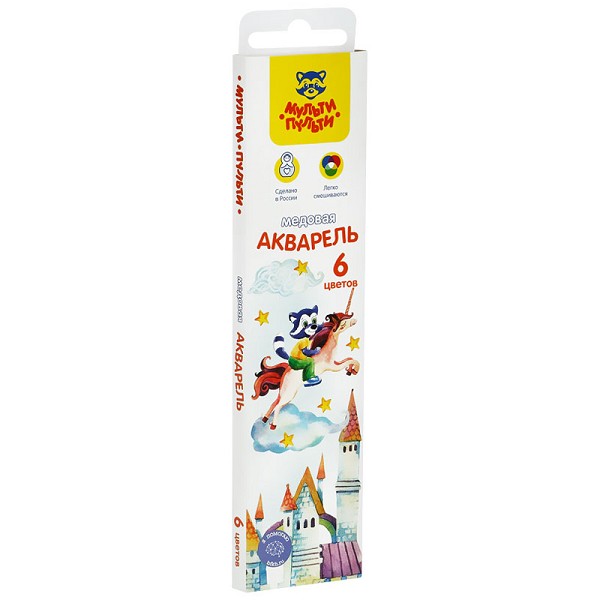 краски Акварель  6цв. Енот в сказке б/к,картон.уп. 333897/Рел/48