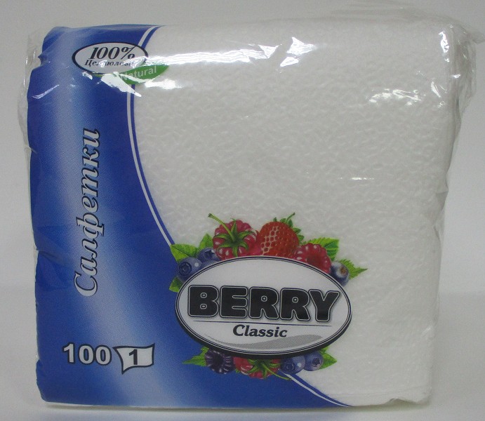 салфетки BERRY 100л бел /Джема/28