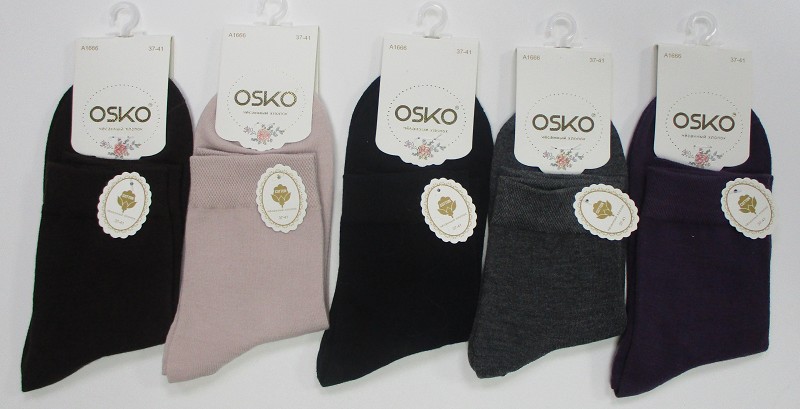 носки жен. OSKO Однотон р37-41микс (хлопок 80%,спандекс 5%,па 15%) лето/Текс/10