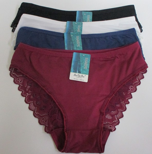 трусы жен. XueZhiBai 3070 р. XL(42-44) одотон кружево микс (95%бамбук, 5%спандекс)/Текс/12