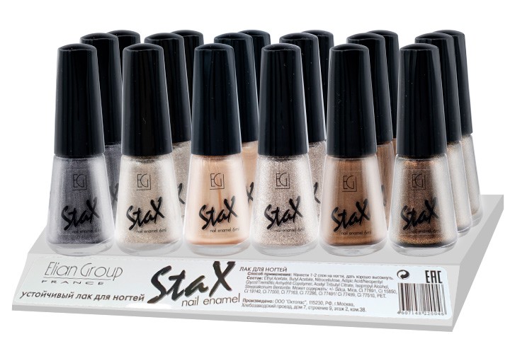 лак д/ногтей Stax in tray микс мини 6мл  №4 6цв*3шт/Рос/18