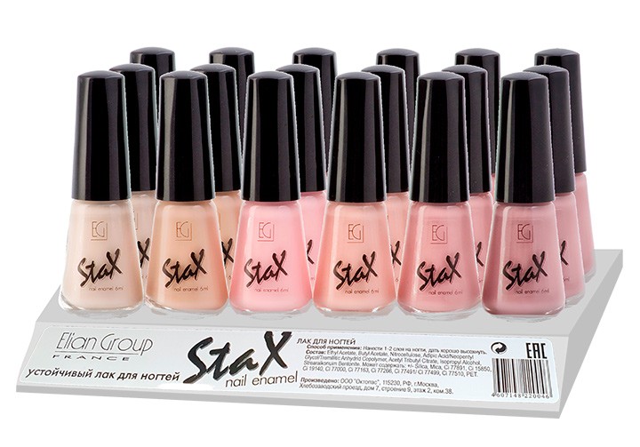 лак д/ногтей Stax in tray микс мини 6мл №30 6цв*3шт/Рос/18