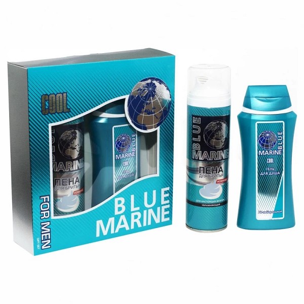 п.набор муж. Blue Marine COOL (гель д/душа 250мл+пена д/бритья 200мл)/Фестива/7