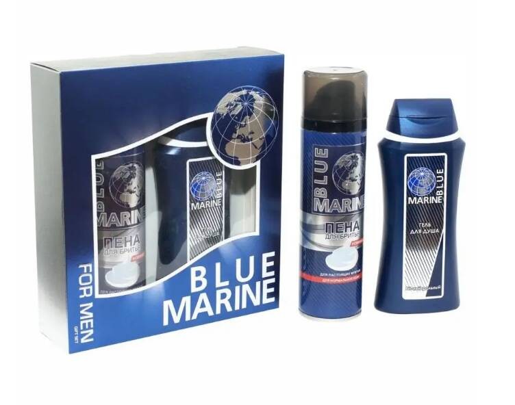 п.набор муж. Blue Marine (гель д/душа 250мл+пена д/бритья 200мл)/Фестива/7