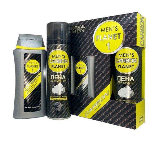 п.набор муж. Men's Planet CARBON 1 (гель д/душа 250мл+пена д/бритья 200мл)/Фестива/7