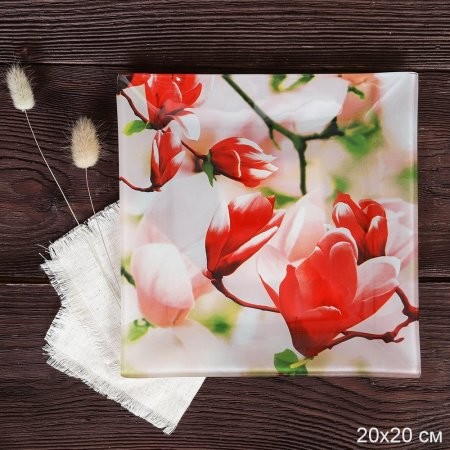 блюдо 20*20см квадрат стекло 
