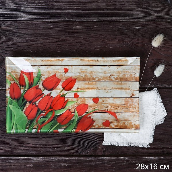 блюдо 28*16см прямоуг. стекло 
